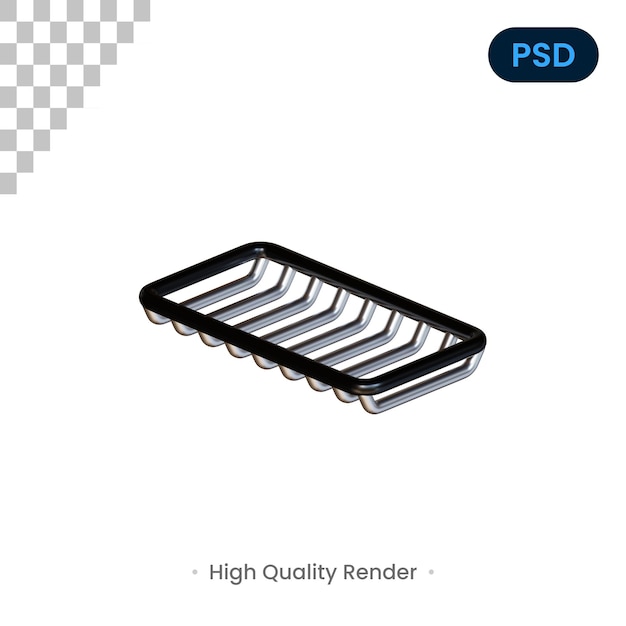 Illustrazione di rendering 3d rack psd premium