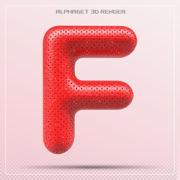 PSD rad letter f font alphabet 3d render