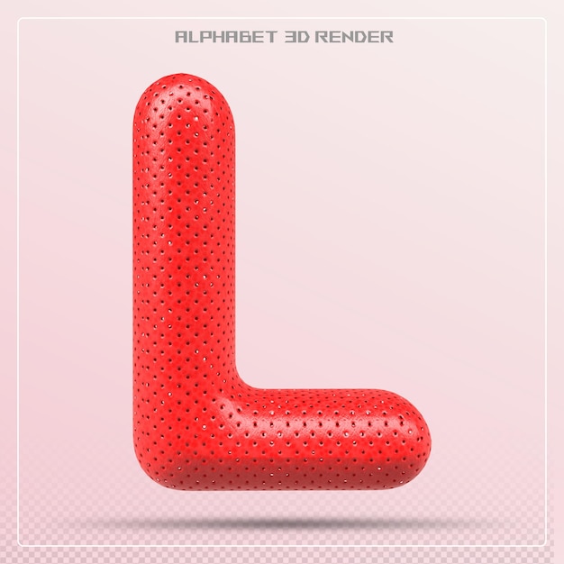 rad letter l font alphabet 3d render