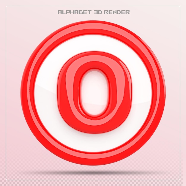 PSD rad letter o font alphabet 3d render