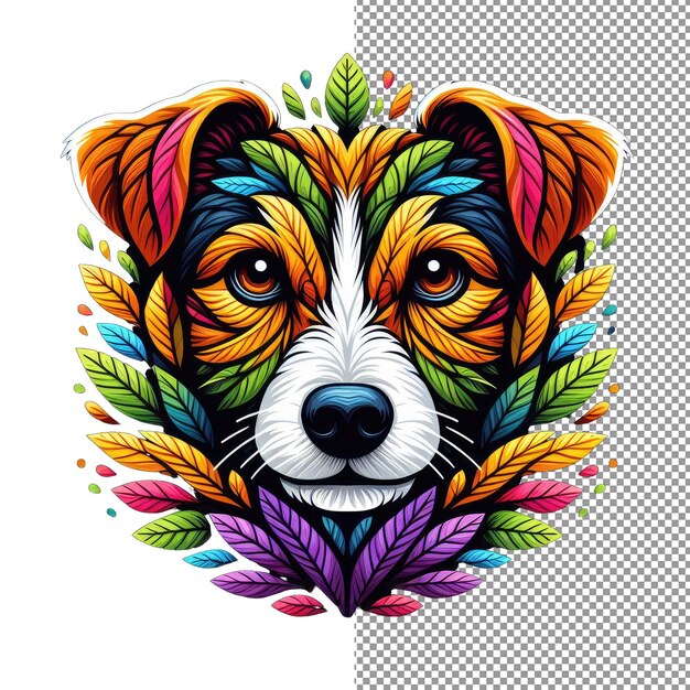 Radiant bark isolated dog face sticker grace su sfondo png