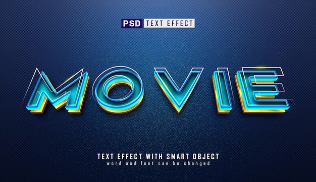 PSD radiant cinematic 3d text effect увлекательное сочетание элегантности и реализма для кинотем