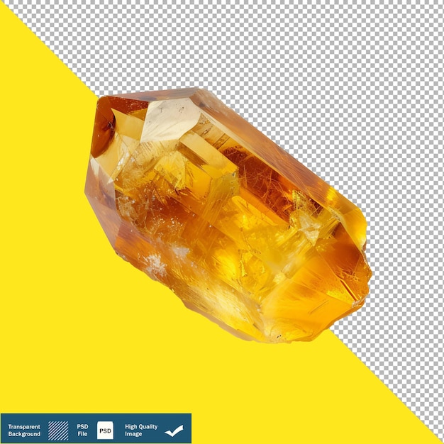 Radiant citrine crystal isolated on white background