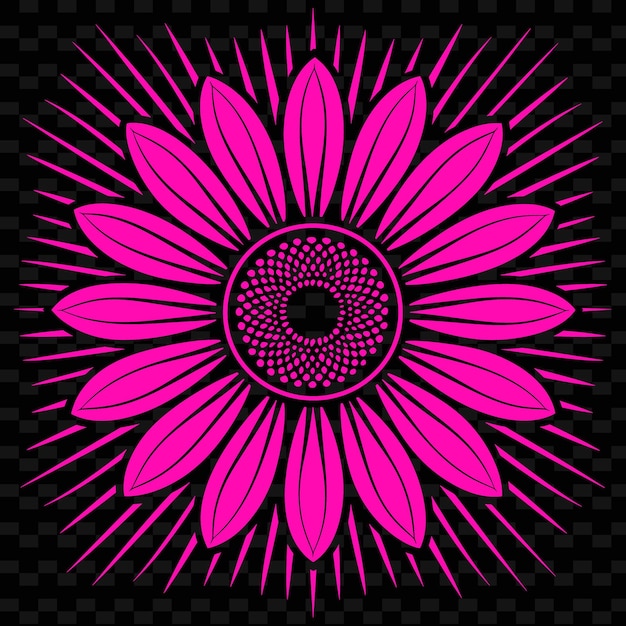 PSD radiant gerbera daisy icon logo with decor creative vector design of nature collection