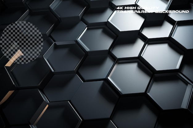 PSD radiant hexagonal technology abstract on a transparent background