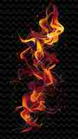 PSD radiant neon flames overlapping fiery collage effect with wa y2k texture shape background decor art