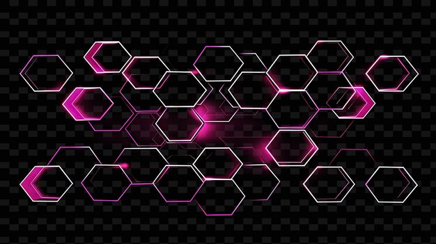 PSD radiant neon hexagons interlocking glitched hexagon texture y2k texture shape background decor art