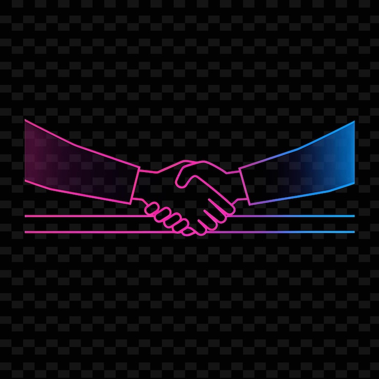 PSD radiant neon meet and greet with candidates and supporters l neon line art landscape background