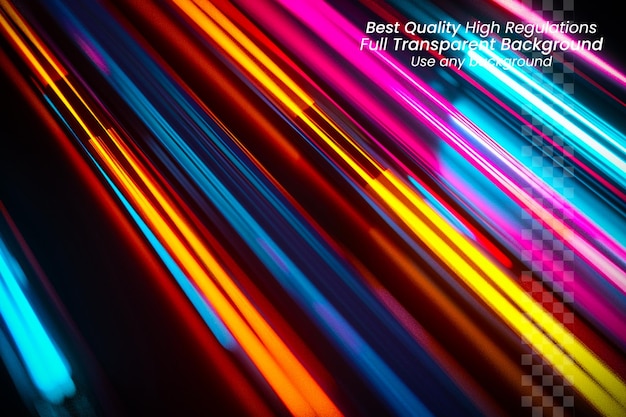 PSD radiant neon spectrum glowing background on transparent background