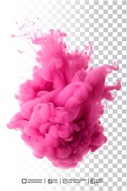 Radiant pink smoke effect with a touch of realism on transparent background