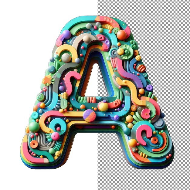 Radiant typography with 3d letter