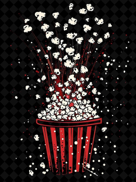 PSD radiating popcorn bucket składa się z rozdrobnionego popcornu kern neon color food drink y2k collection