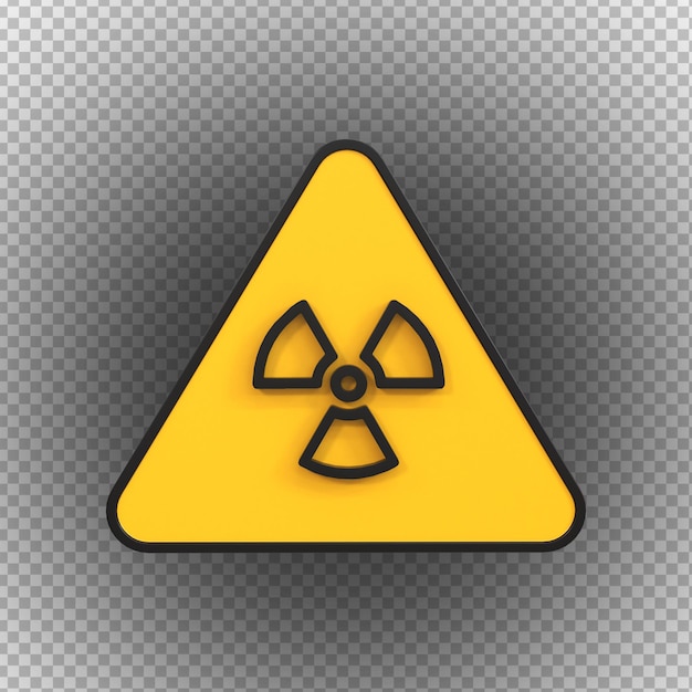 PSD radiation of high voltage hazard isolated on a transparent background