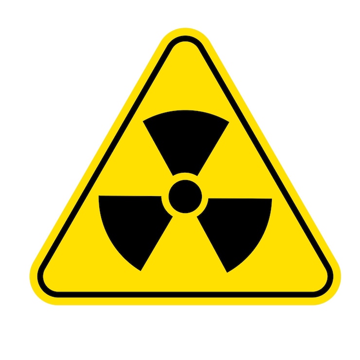 PSD radiation sign on a blank background ideal for safety warnings hazard identification