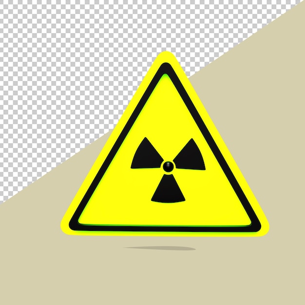 PSD radiation symbol sign 3d rendering illustration