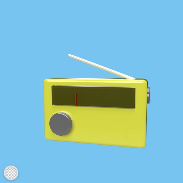 PSD radio 3d model cartoon style render illustration