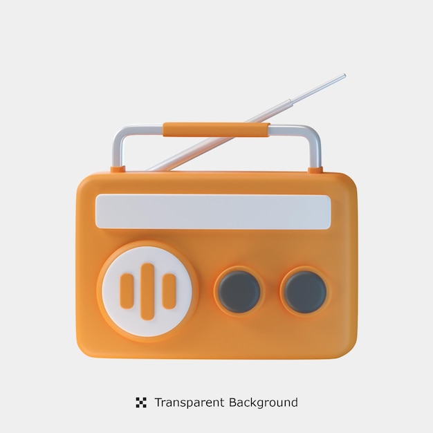 Radio 3d pictogram illustratie