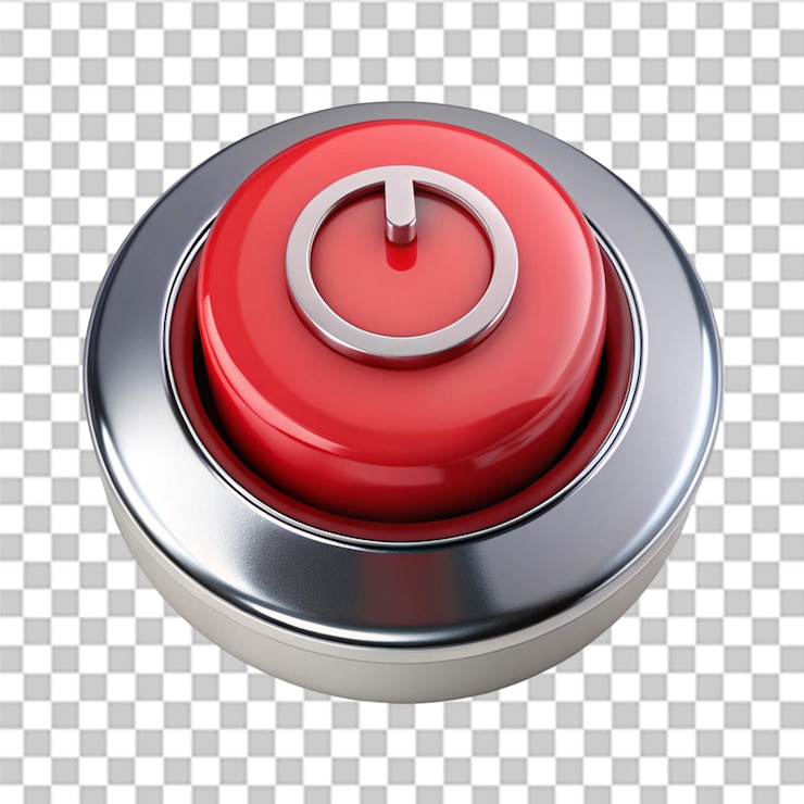 PSD radio button off 3d render illustration isolated on transparent background
