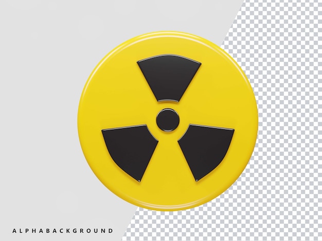 PSD radioactiviteit pictogram 3d render