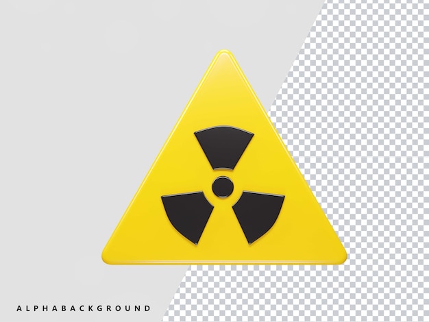 Radioactiviteit pictogram render 3d