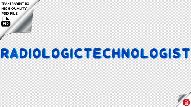 PSD radiologictechnologist typography blue fluffy text psd transparent