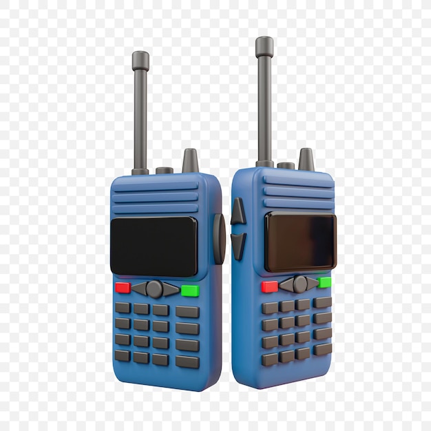 Radiotelefon Walkie Talkie Na Białym Tle Ikona Ilustracja Renderowania 3d