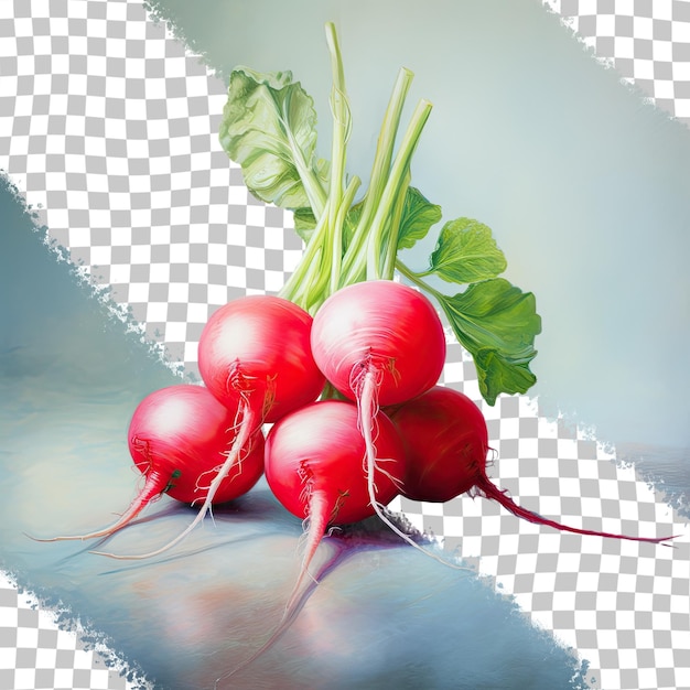 PSD radish pictured on a transparent background