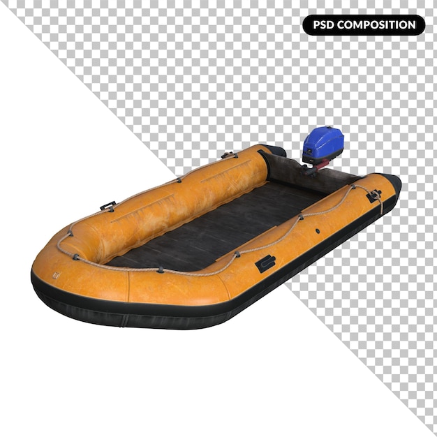 PSD a raft with a blue helmet is on a white background.