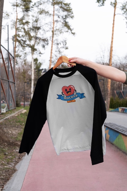 PSD raglan t-shirt mock-up design