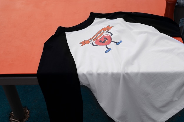 PSD raglan t-shirt mock-up ontwerp