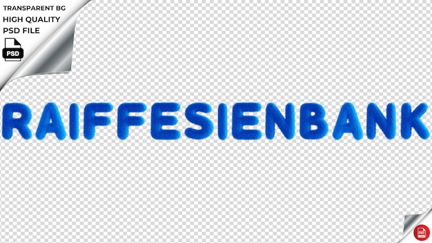 PSD raiffesienbank tipografia blu testo fluffy psd trasparente