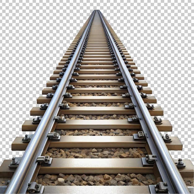 PSD railroad rails isolated on white background