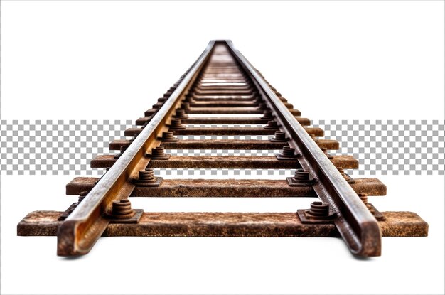 Railroad track isolated on transparent background generative ai railway track