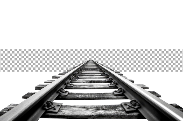 Railroad track isolated on transparent background generative ai railway track