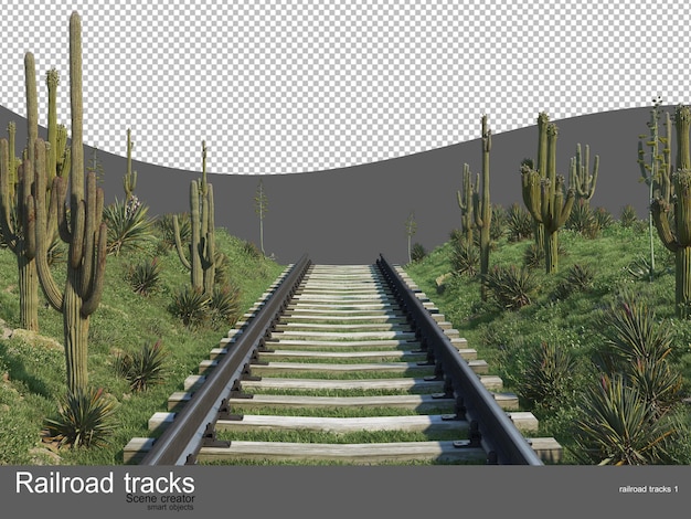 PSD railroad tracks in flower and shrub gardens