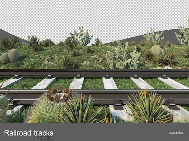 Железнодорожные пути в цветочных и кустарниковых садах