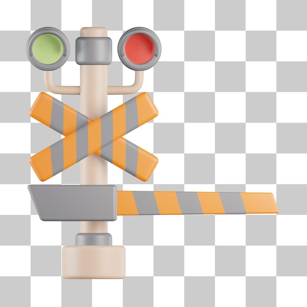 PSD railroad traffic light 3d icon