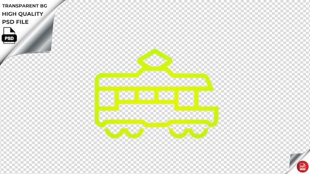 PSD ferrovia icona vettoriale psd verde fluorescente trasparente
