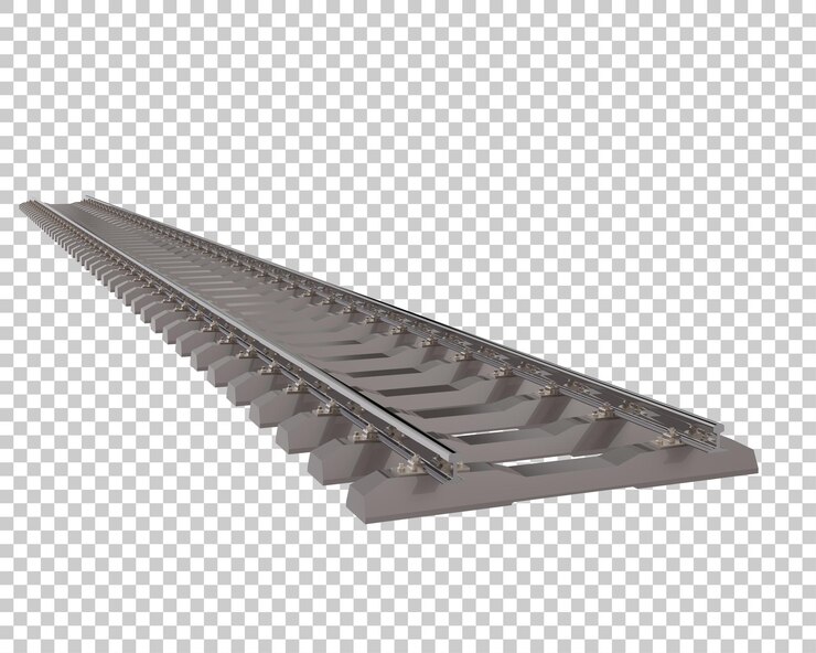 PSD railway on transparent background 3d rendering illustration