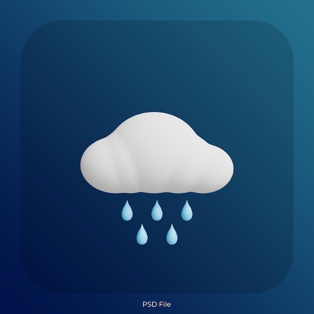 rain 3d icon