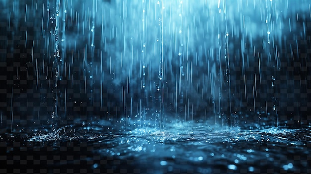 PSD rain drops falling on a dark background