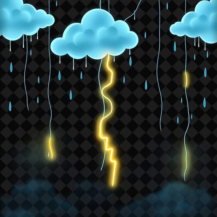 PSD rain drops and rain drops on a dark background