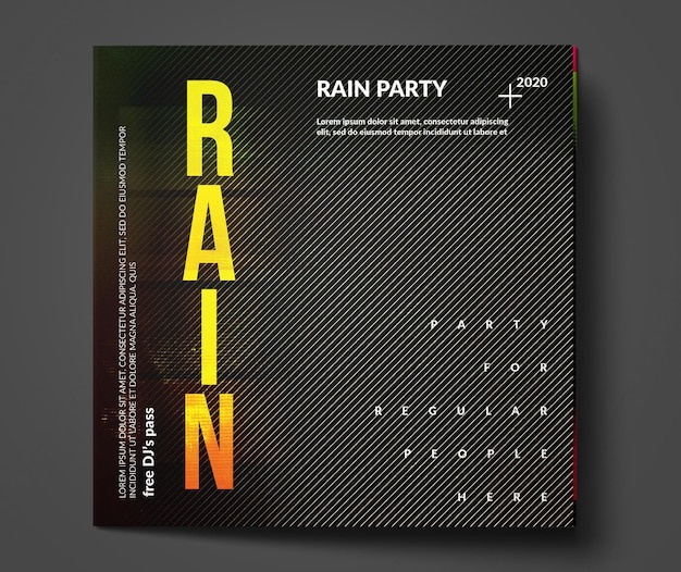 Rain music event party flyer template