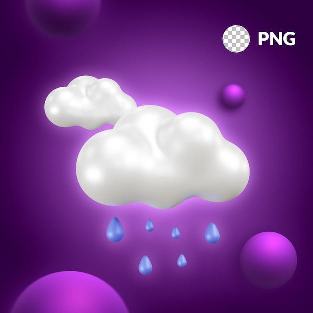 PSD rain weather 3d illustration