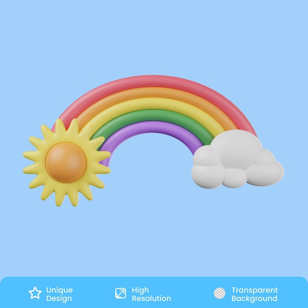 PSD rainbow 3d illustration