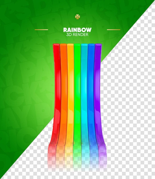 PSD rainbow 3d render geïsoleerd voor compositie