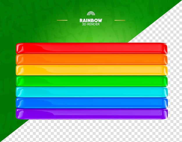 Rainbow 3D Render isolated for composition