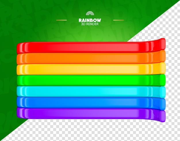 PSD rainbow 3d render isolated for composition