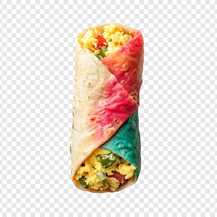 PSD rainbow breakfast burrito energiczny i pyszny początek dnia
