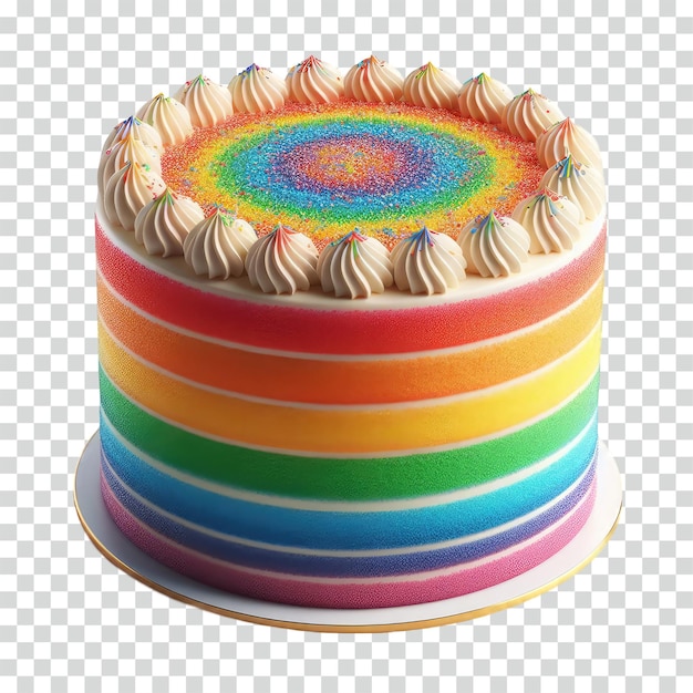Rainbow cake transparent background